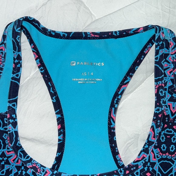 Gently used blue Fabletics workout tank top size XS/4 - Picture 2 of 3